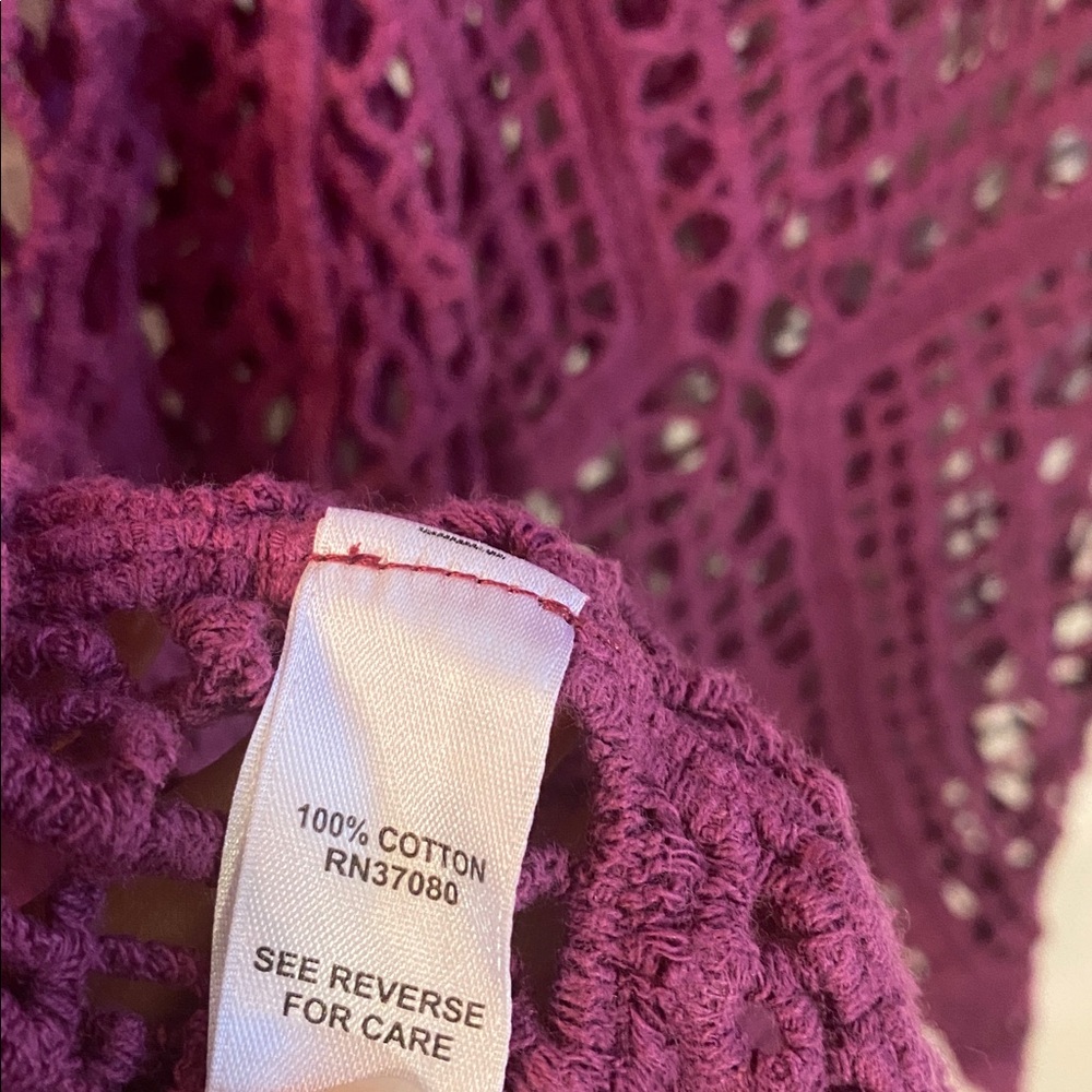 Purple Crochet Short Sleeve Top - Picture 11 of 11